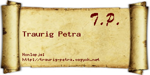 Traurig Petra névjegykártya